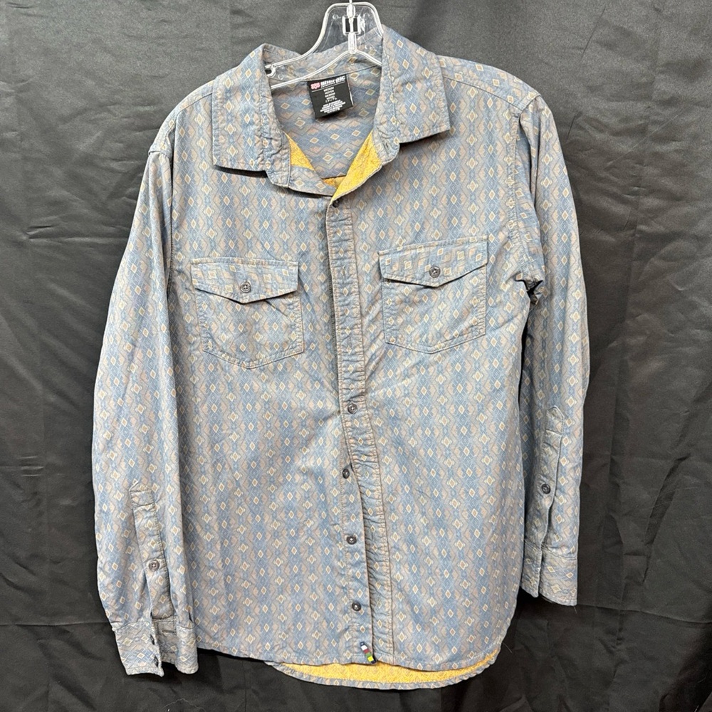 Men's Gray Patterned Shirt Jacket - image 1